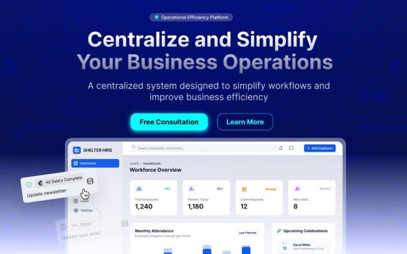 Hero landing page Velora dengan preview dashboard produk
